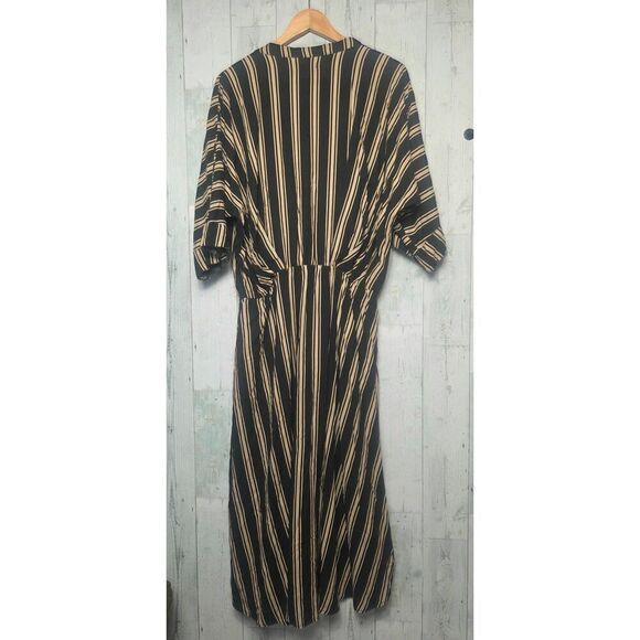 Uma and Leopold Anita Striped Midi Kaftan Dress Sz. XL - Picture 5 of 10